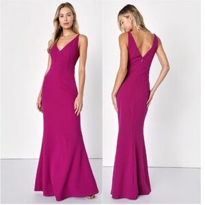 Lulus‎ Melora Magenta Sleeveless Long Maxi Dress, Size S, NWT